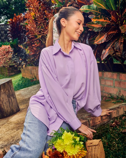 SHELLY BLOUSE 3.0 IN BRIGHT LILAC